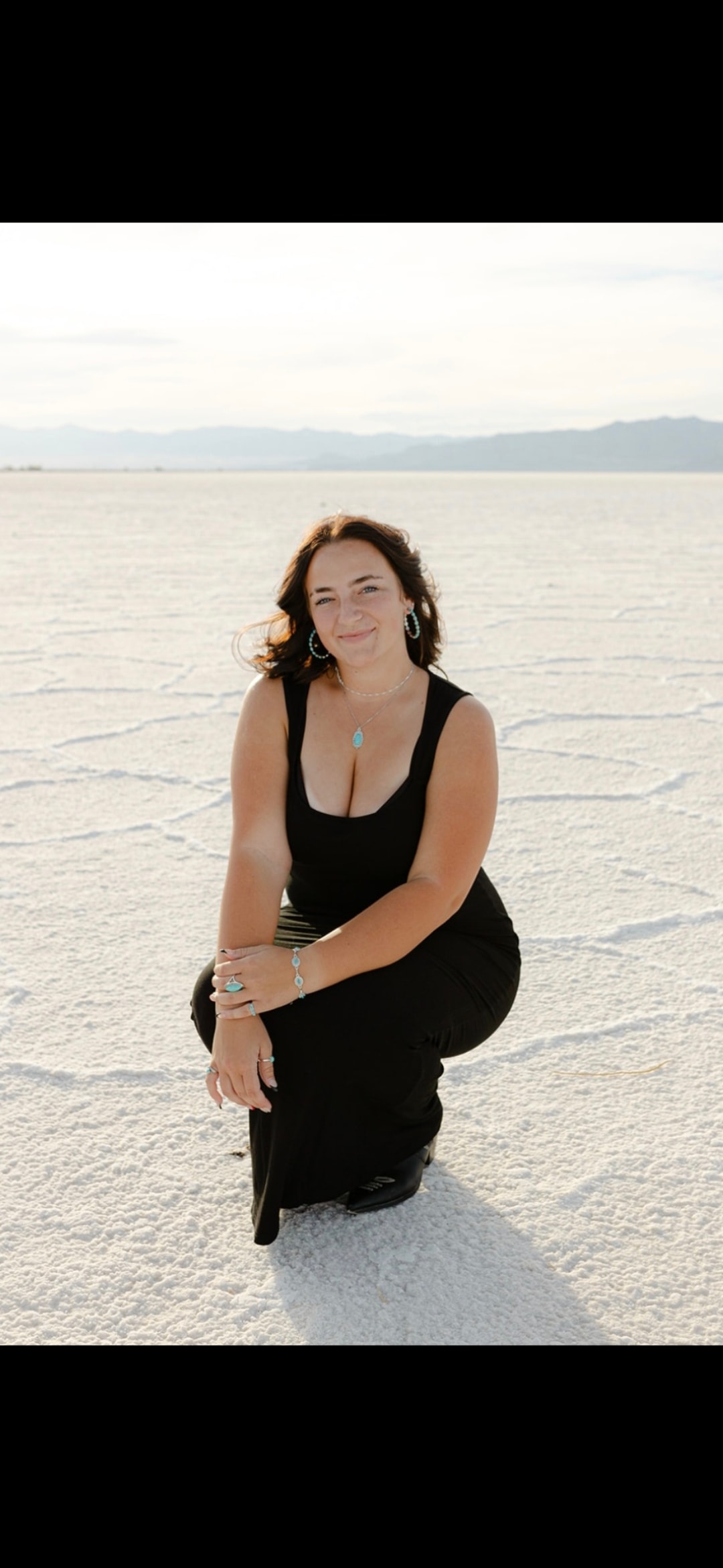 The Mad Blooms creator seated on Salt Lake City salt flats.